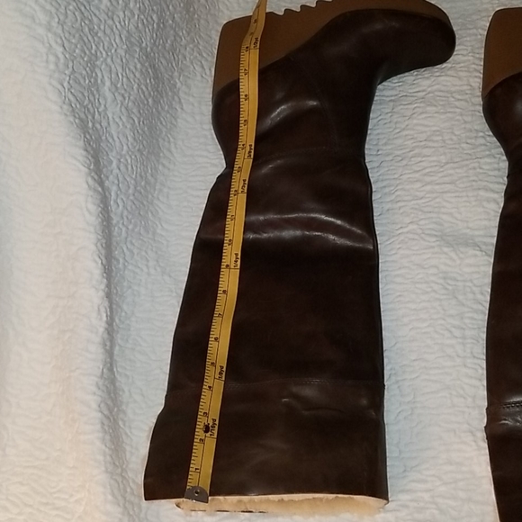 Michael Kors Brown Leather Wedge Boots New - Picture 6 of 12